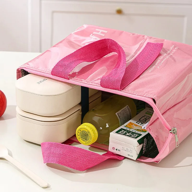 5Pcs borsa termica per il pranzo da donna borsa termica impermeabile Bento Box Cooler Zipper Keep rinfrescante borse da ufficio per Picnic portatili