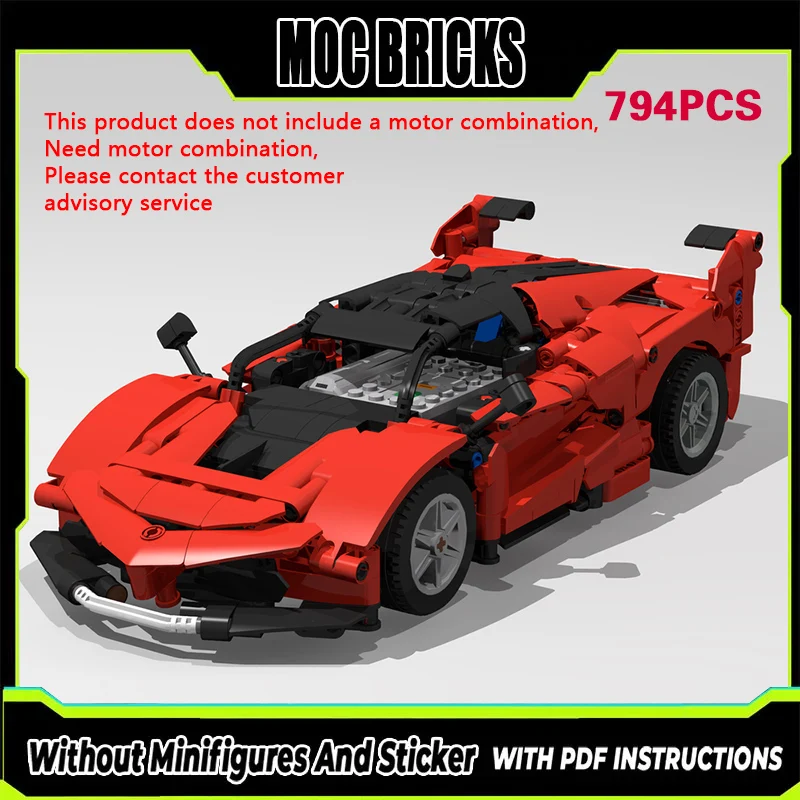 

Speed Racing Car Model MOC Building Bricks Top Tier Sports Car Modular Technology Gifts Holiday Assemble Children Toys Suit
