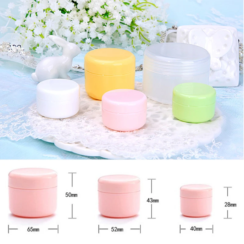 Colorful Empty Cream Jar Cosmetic Jar Makeup Container Round Refillable Bottle Plastic Box Travel Bottle Tool /20g/50g/100g