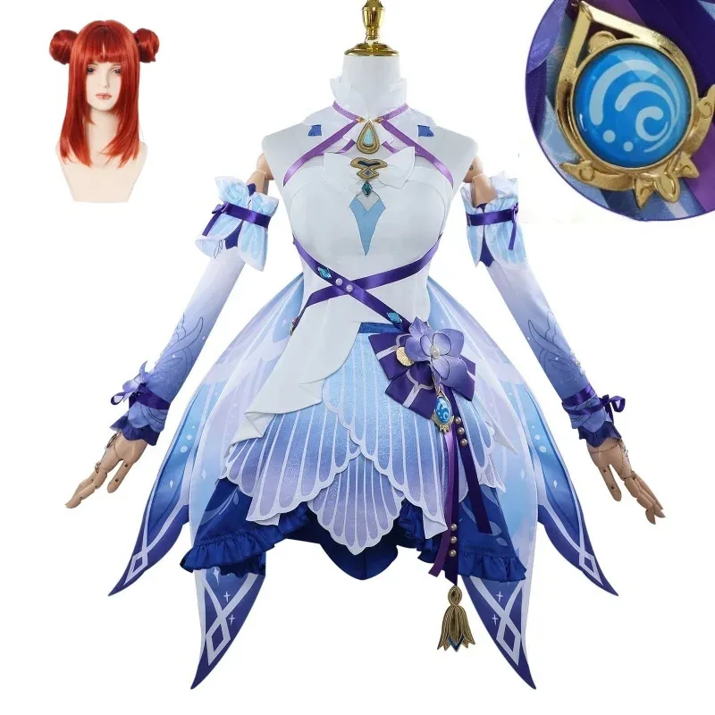 Nilou Cosplay Costume Wig Breeze of Sabaa Dress Uniform Dancer Headwear Halloween Party for Women Girls