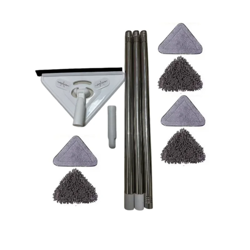 3/5PCS extended mop, large triangular mop with thickened rod for wiping glass, ceiling cleaning, bathroom, kitchen, ceramic ti