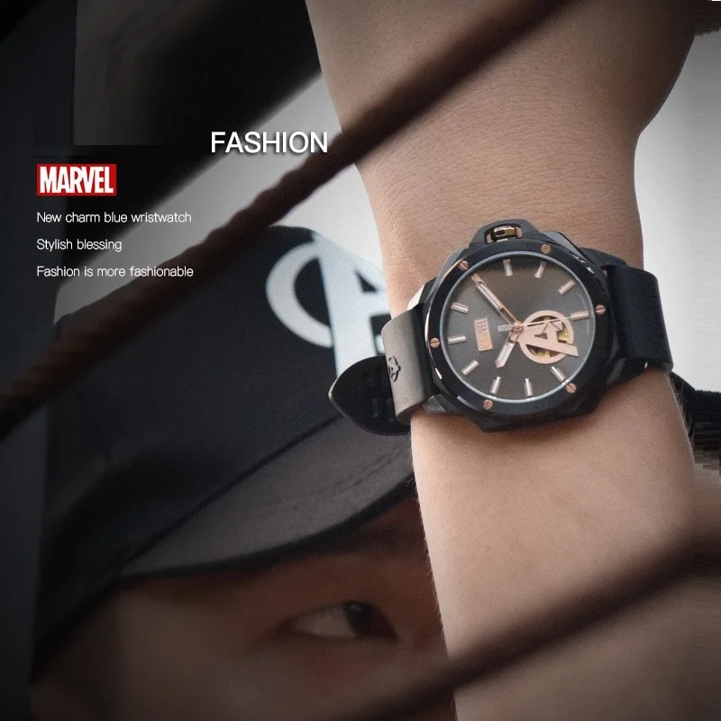 Marvel Avengers For Mens Watches Skeleton Automatic Steel Wristwatch Mechanical Sapphire Crystal Luminous New Relogio Masculino