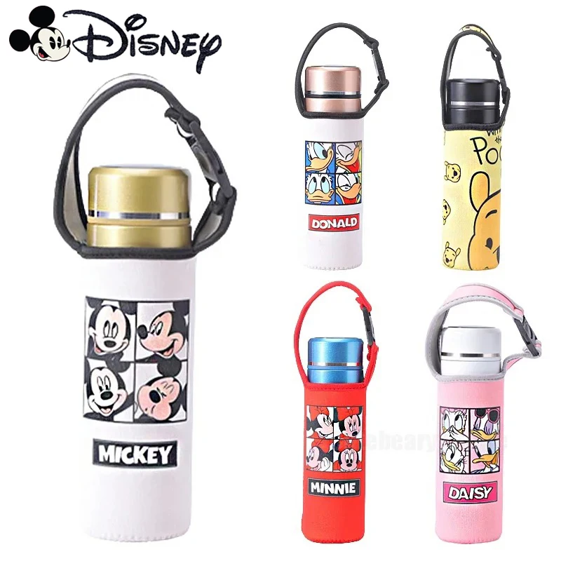 Disney Mickey Cartoon Cup Cover New Cartoon Students Fashion Portable Mug Cover Thickened Thermal Insulation Cover Sports Gifts