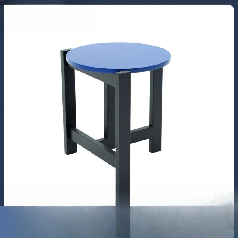 

Modern simple round edge table, Nordic creative small coffee table, light luxury solid wood round stool color home decoration