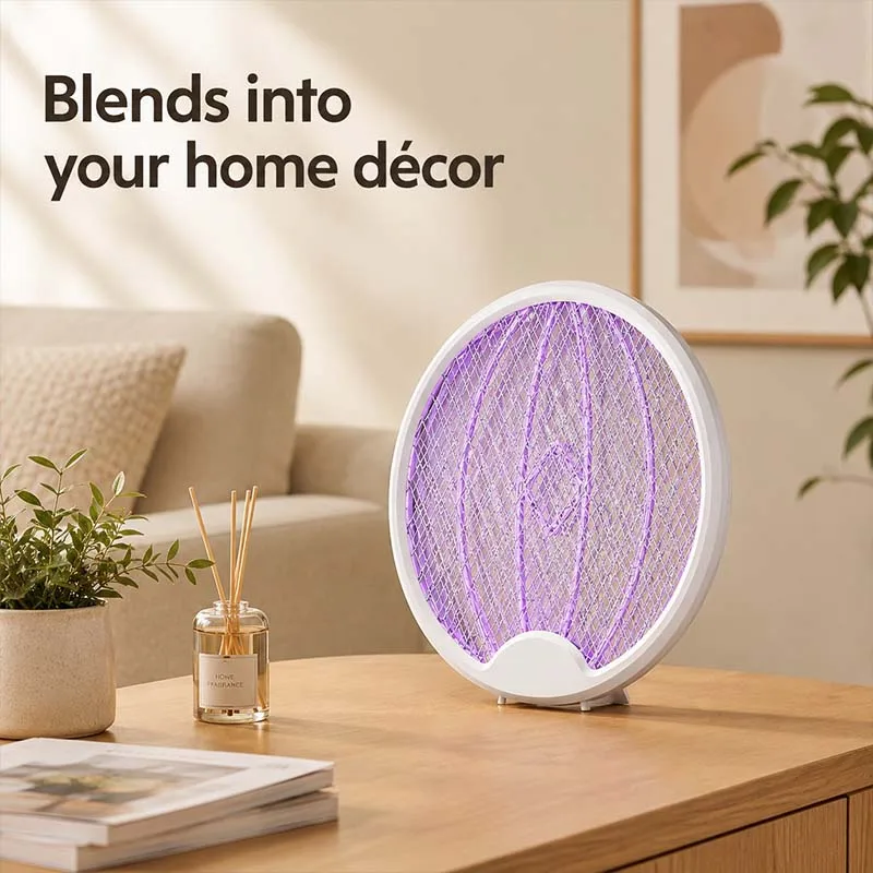 Upgraded 4 In 1 Electric Mosquito Killer Foldable Handheld Bug Zapper USB Rechargeable Fly Swatter With UV Light Trap Insect