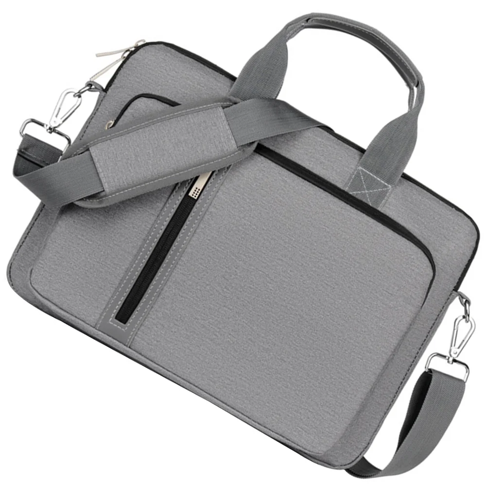 

15.6 Inch Laptop Handbag Premium Nylon Shockproof Messenger Case Detachable Shoulder Strap Built-In Suitcase Strap Organizer