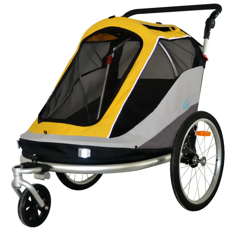 Large Pet Cart Easy Folding Cart Bicycle Dog Trailer Holder Pet Cart Bicycle Wagon with Universal Bicycle Coupler