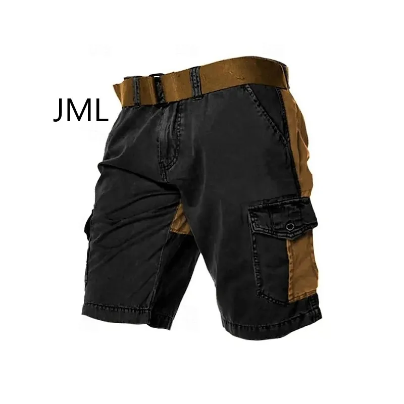 New Men\'s Work Shorts Summer Cotton Multi Pocket Fashion Splicing Shorts Outdoor Leisure Holiday Fitness High Quality Shorts