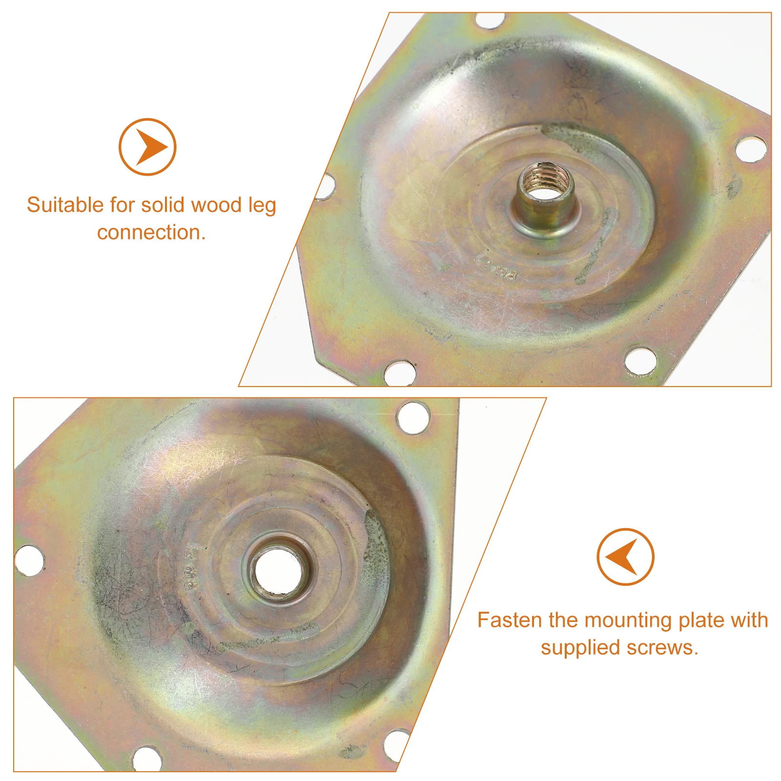 

4pcs Furniture Leg Mounting Plates Solid Iron 12 Degree Angle Connection Boards For Sofa Table Chair Repair Fixator Set