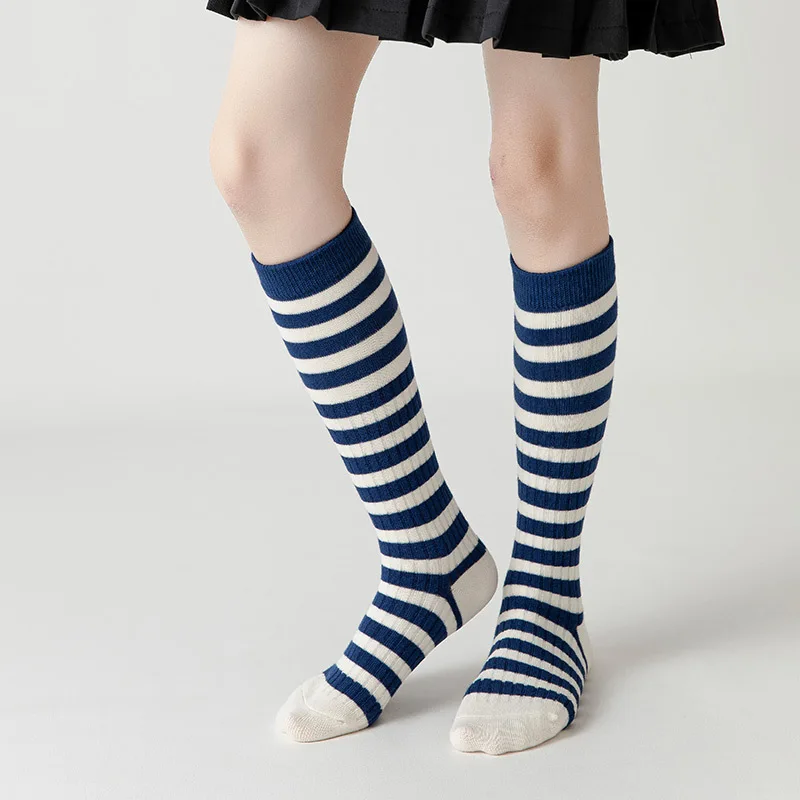 5 Pairs of Spring and Autumn Children\'s Striped Letters Fashion Boys Girls Student Sports Breathable Mid-tube Socks