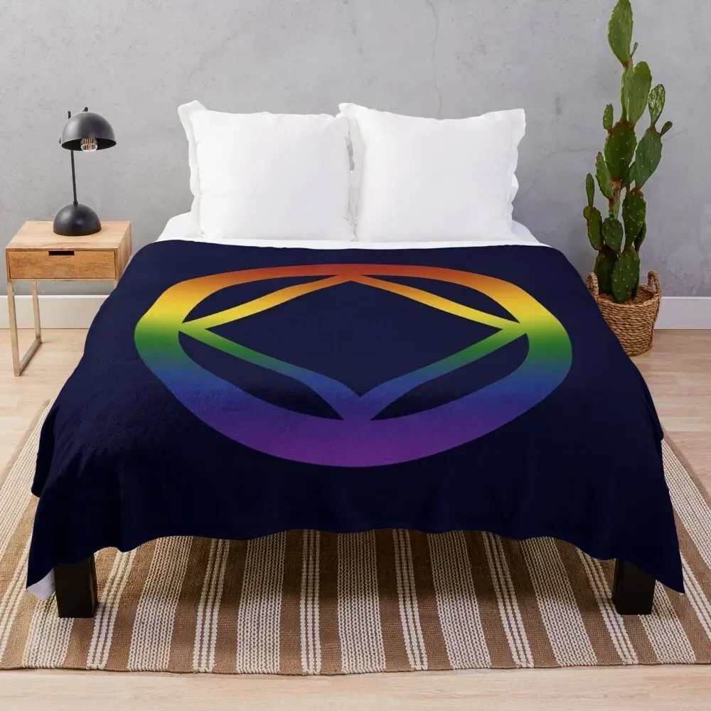 Narcotics Anonymous Rainbow Pride Symbol Throw Blanket Plaid on the sofa Plush bed plaid Tourist Blankets