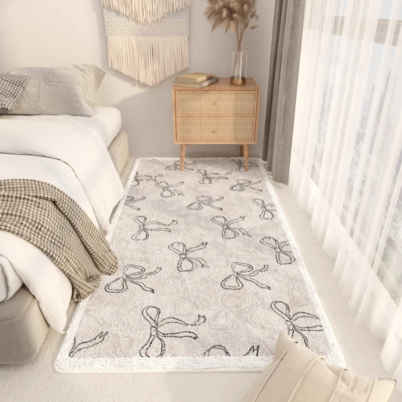 Ins Style Rugs for Bedroom Thicken Plush Living Room Decoration Cute Carpet Fluffy Soft Bedside Rug Washable Cloakroom Floor Mat view 2