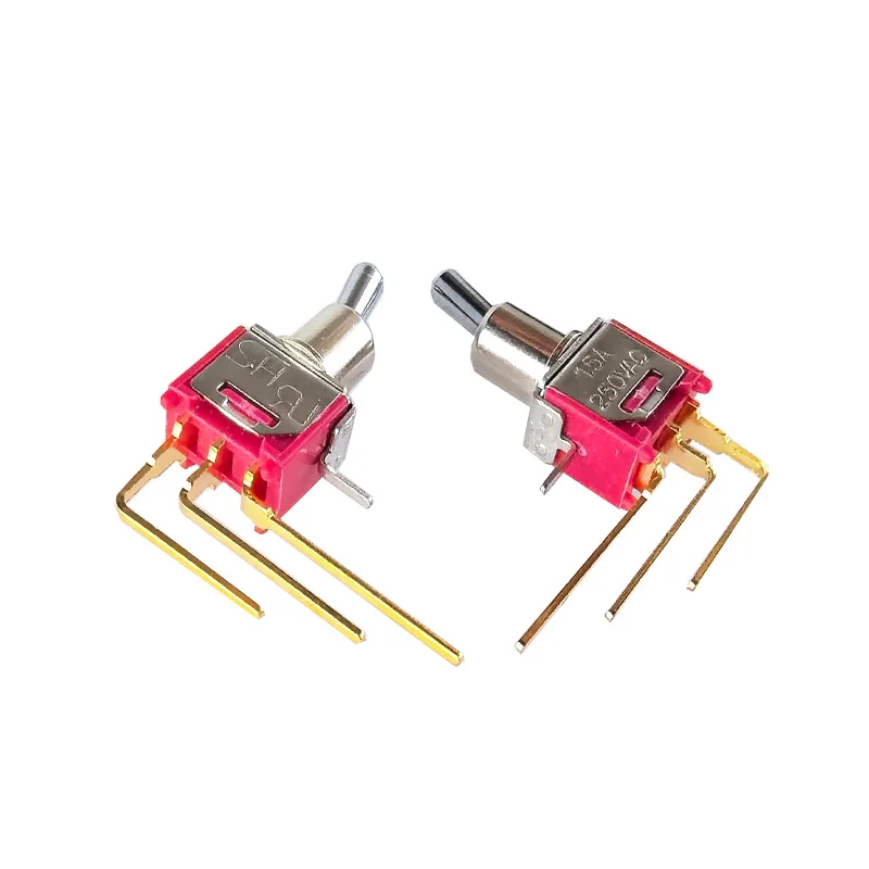 2pc Salecom TS-8-TW1Q Mini 5mm Toggle Switch Side-Actuated 2 position 3pin Gold-Plated Terminal TS40-T Rocker Toggle Switch 1.5A
