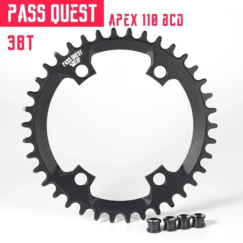 PASS QUEST 110BCD kettingblad voor Sram Apex kettingbladen racefiets 36/38/40/42/44/46/48/50/52T 110BCD Smalle Grove Kettingwiel - afbeelding 1