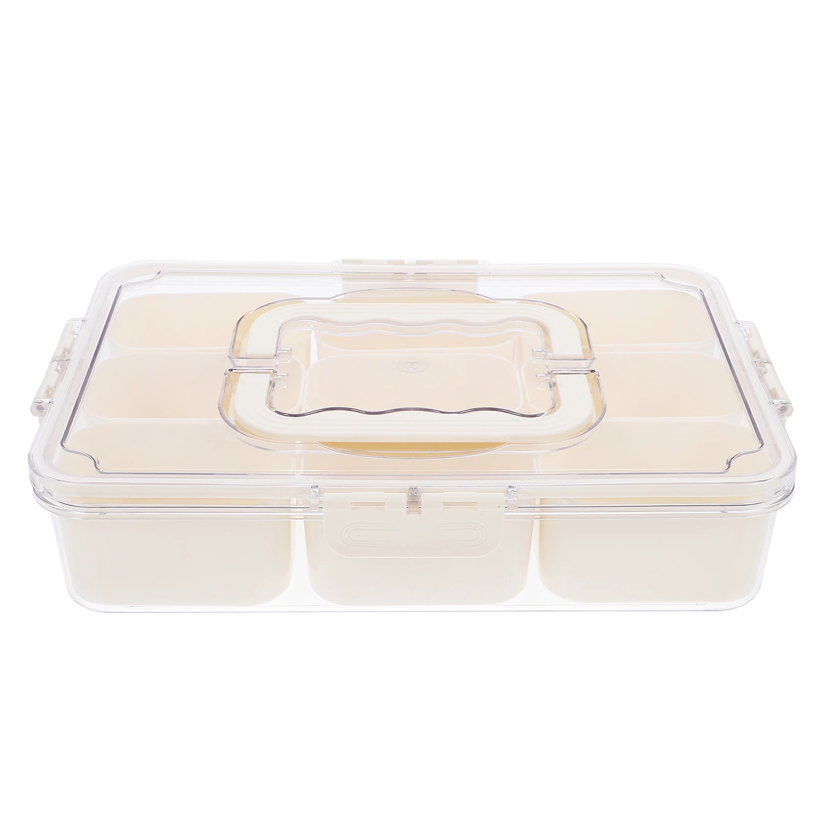 

Fridge Fresh Storage Box 9-Slot Transparent Vegetable Freezer Organizer Multi-Function Household Bin Reusable Condiment