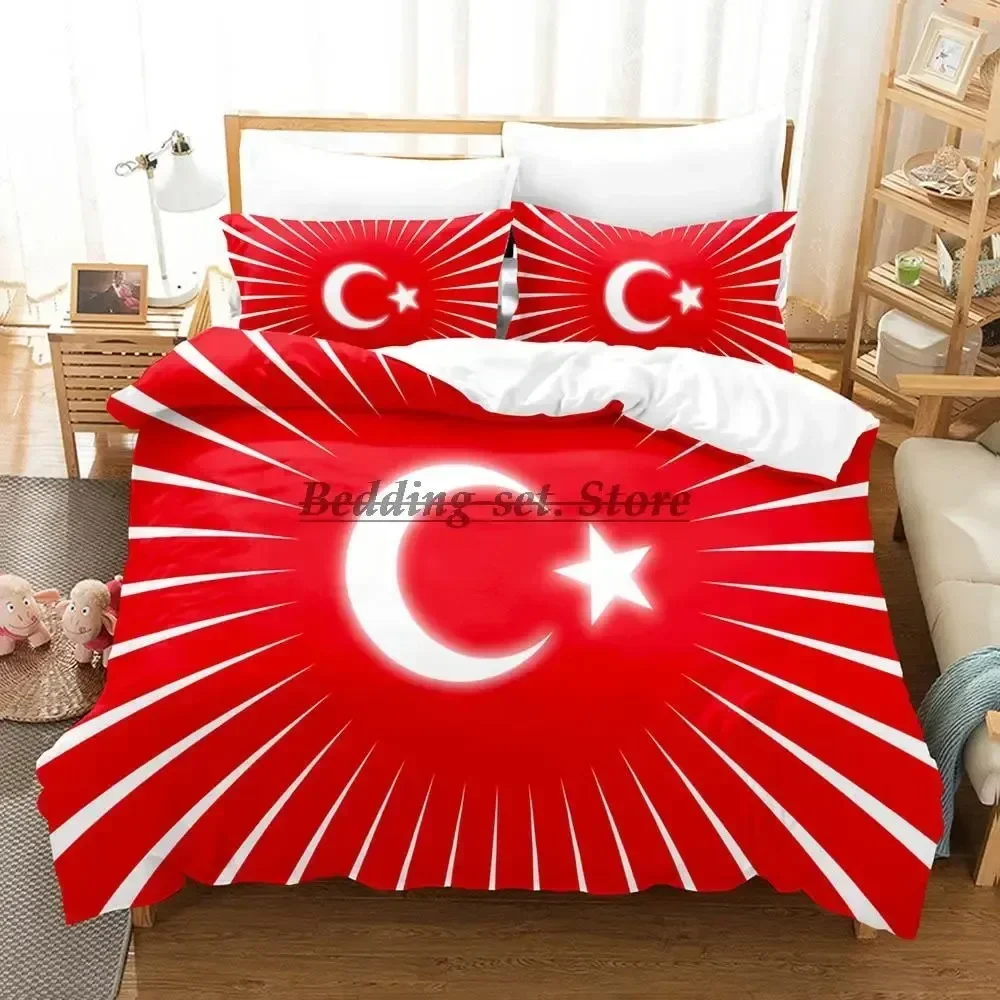 2023 Turkey Flag Bedding Set Single Twin Full Queen King Size Bed Set Aldult Kid Bedroom Duvetcover Sets 3D Print Bed Sheet Set