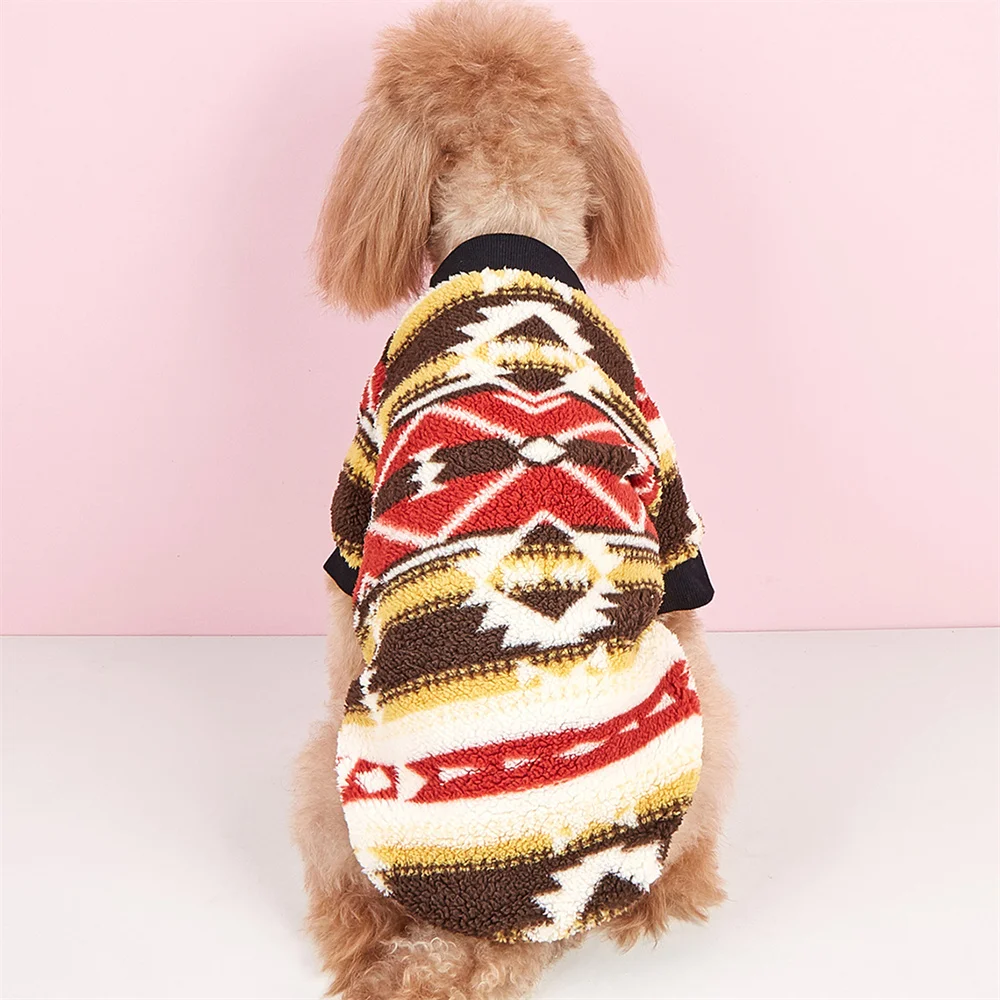 Autumn Winter Dog Clothes for Small Dogs Cats Chihuahua Schnauzer Puppy Warm Plush Ethnic Style Sweater Pet Pullovers Outfits