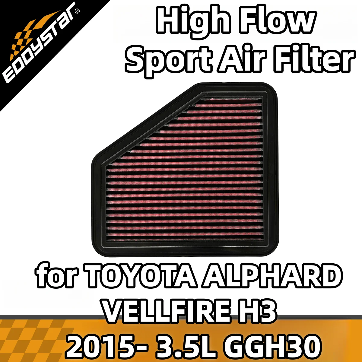 

Спортивный воздушный фильтр с высоким расходом для TOYOTA ALPHARD VELLFIRE H3-2015-3.5L GGH30, моющиеся гоночные впускные фильтры