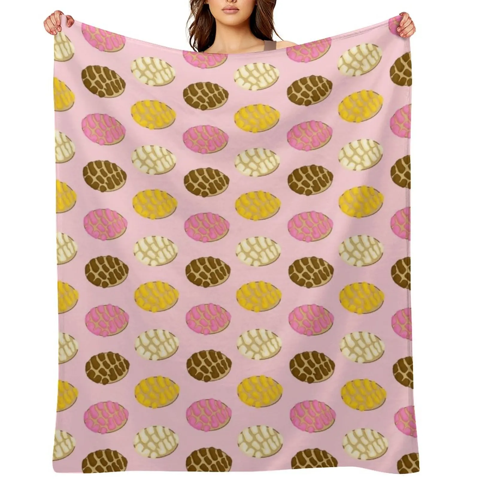 

Latino Concha Mexican Bread Pan Dulce Pink Throw Blanket Soft Big Sofa Quilt anime for winter Blankets