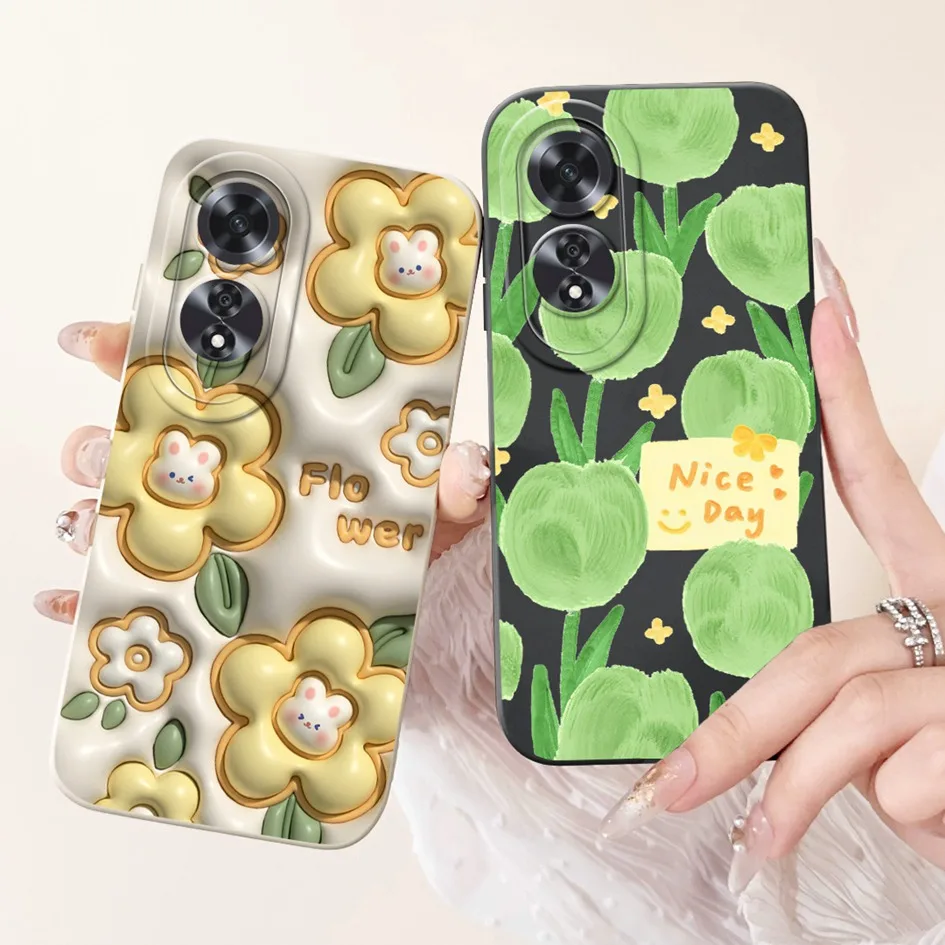 For OPPO A60 4G Case A 60 Cover Colorful Flower Tulip Camera Protection Soft Silicone Matte Phone Case For OPPOA60 CPH2631 Funda