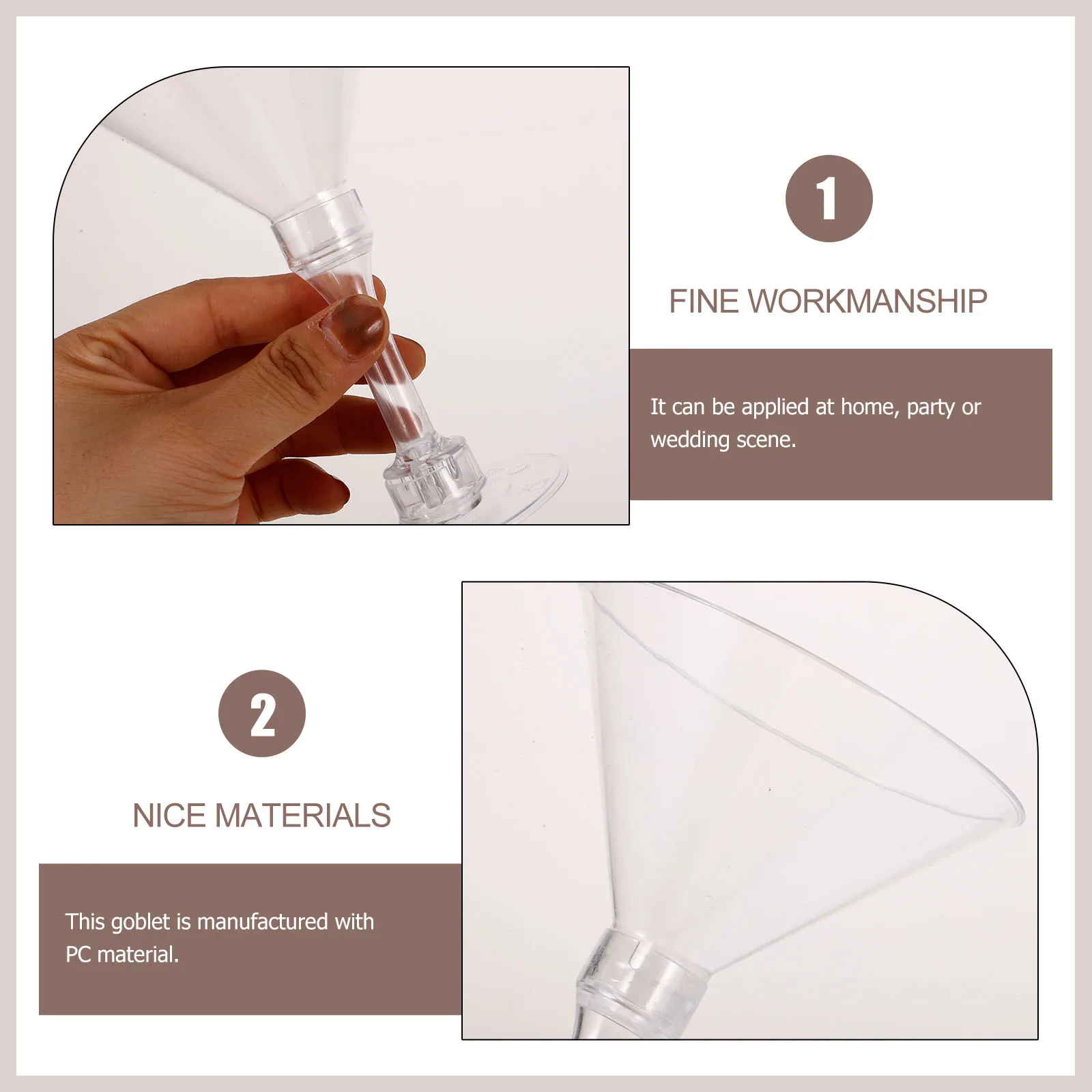 

10pcs Plastic Cocktail Cup Margarita Glass Red Wine Goblet Clear Party Wine Glass Home Banquet Wedding Use Unique Clear Goblets