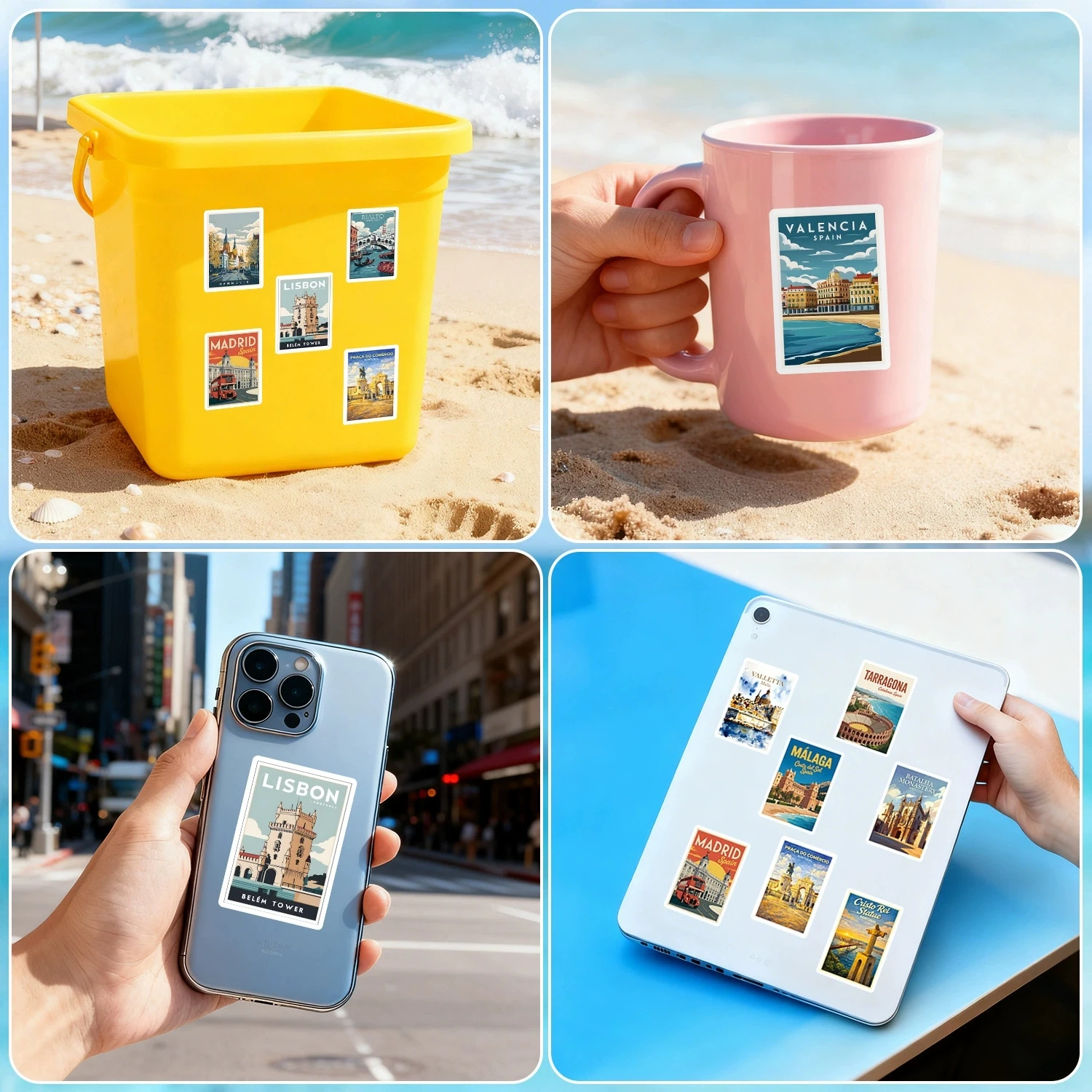 50-100PCS Europe Travel Graffiti Stickers Waterproof Decals for Water Bottle Phone Luggage Scrapbook Traveler Gift Souvenir view 3