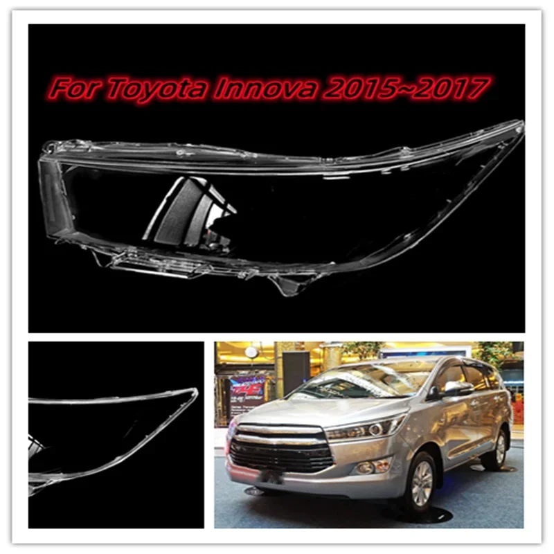 

HTTCY для Toyota Innova 2015 ~ 2017, крышка передней фары автомобиля, авто, абажур, крышка фары, стеклянные линзы, колпачки в виде ракушки