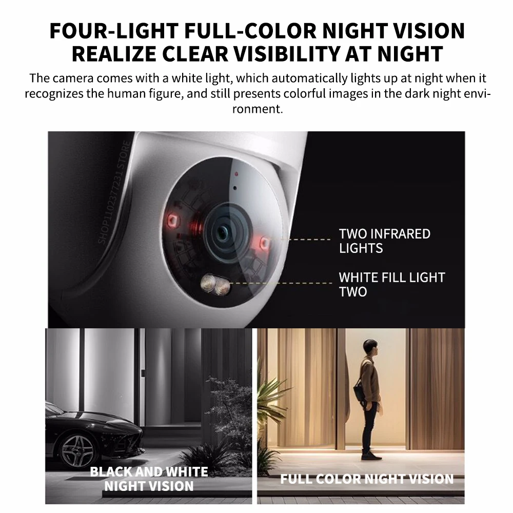 XIAOMI WLAN-Außenkamera CW300 2.5K Ultraklare Bildqualität Wind- und Regenfeste IP66 Wasserdichte KI-Humanoid-Überwachung CN – Detail 8