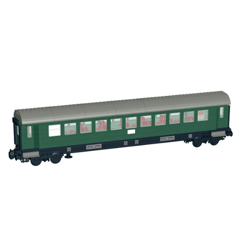 Stadtauto-Modell MOC Bausteine Eisenbahn Zug Grün Schnellzug Modulare Technologie Kinder Urlaubsgeschenke Zusammenbaubares Spielzeug-Set