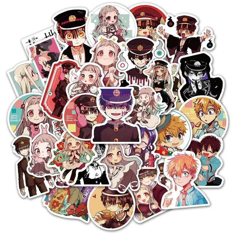 

50 шт., аниме-наклейки Hanako-Kun в унитазе, наклейки Yugi Amane для телефона, ноутбука, чемодана, ноутбука, скейтборда, водонепроницаемая наклейка
