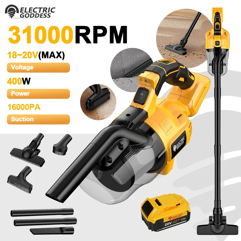 Electric Goddess Motor for Dewalt Battery Cordless Handheld Floor Carpet Car Pet Hair Cleaning Tool Vacuum Cleaner