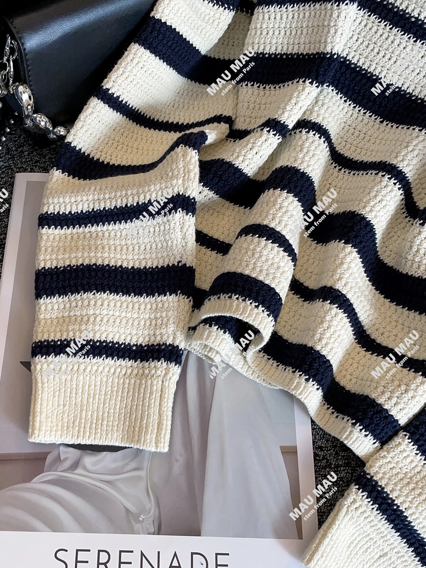 

Высококачественный женский трикотажный топ в полоску для колледжа, женский топ с отложным воротником Faion Commute Sle, стандартный крой