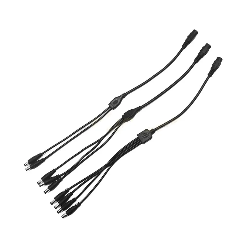 DC Power Jack 1 Female To 2/3/4 Male plug Splitter Adapter 5.5mm *2.1mm DC Connector Cable For CCTV Camera