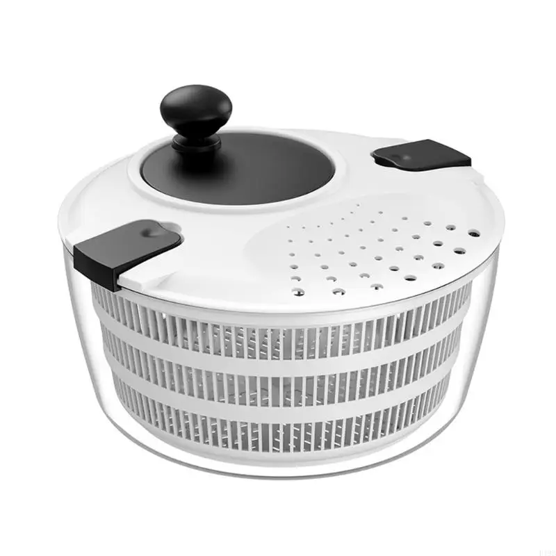 F19B Rapid Turn Salad Dryer With Two Layer Plan 4L Capacity Efficient Hand Operated Vegetable Dehydrator