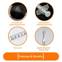 100 Pièces de Seringues à Insuline Orange Stériles et Jetables de Diverses Tailles (1 ml/0,5 ml), Emballées Individuellement, pour l'Alimentation des Animaux de Compagnie... 3