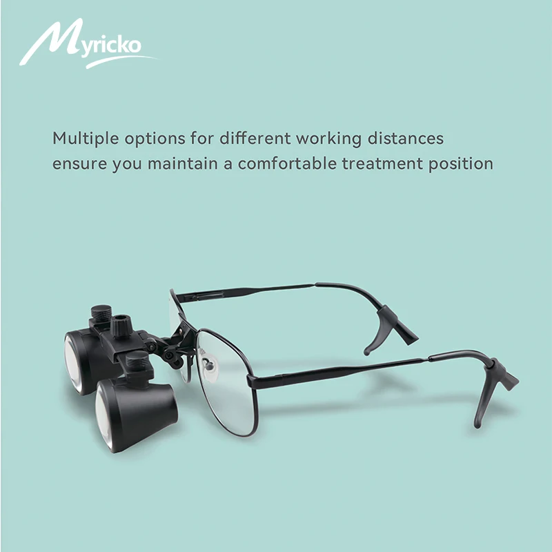 Professional Frame Mount Dental Loupes Full Package Binocular Magnifying Glass LED Light Set for Dental Lab Technician