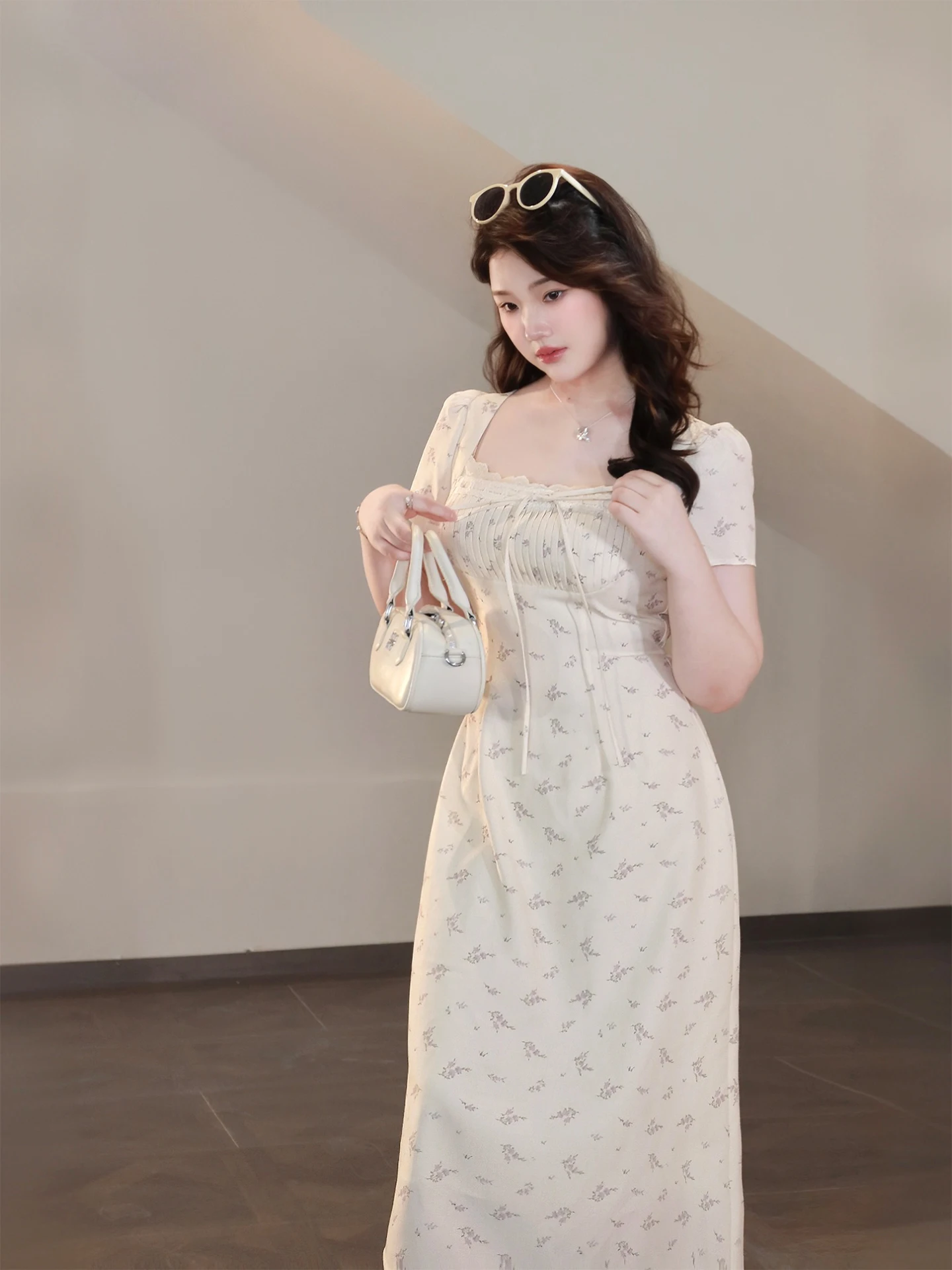 Sweet Printed Long Dress for plus Size Women Elegant Daily Wear Tagkita Brand Polyester Fiber Short Sleeve Zipper Closure