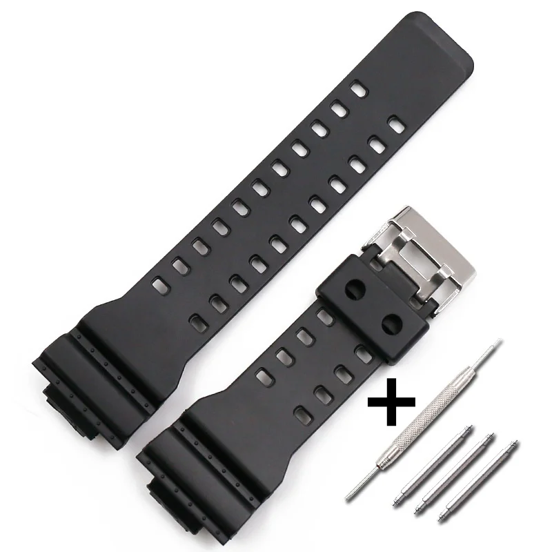 Resin Strap for G-SHOCK GA-110GB GA-100 GD120 GA400 GA-700 Steel Buckle PU Sport Replacement Band for Smart Watch