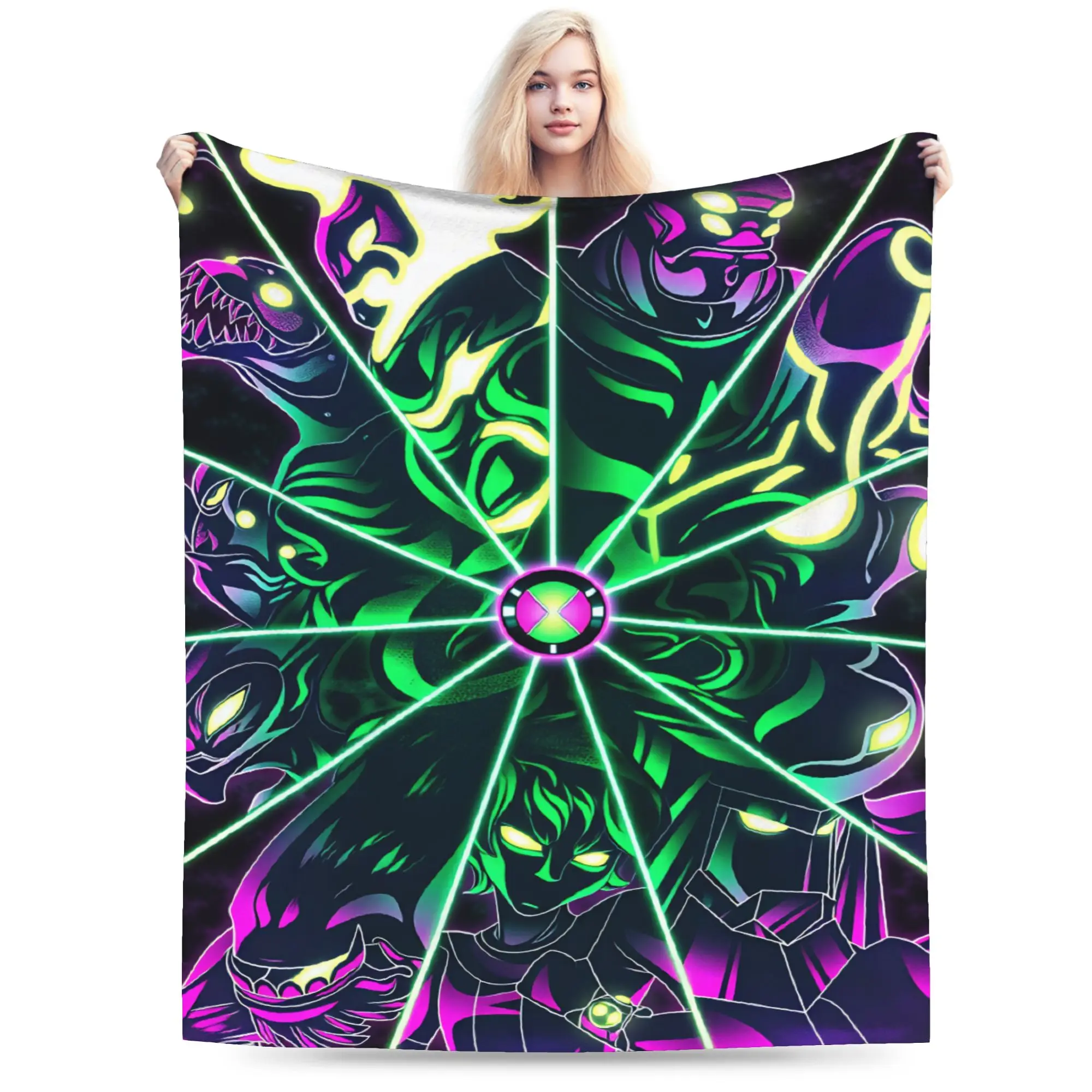 Ben 10 Cartoon Blankets Girl  Flannel Throw Blanket For Living Room Warm Soft Custom Quality Bedspread Gift