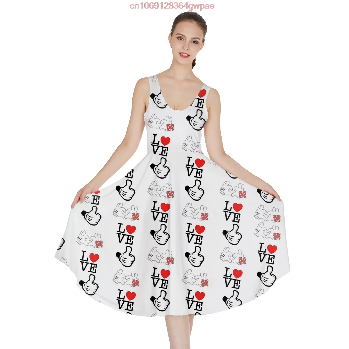 Disney Mickey Stitch Ohana Sexy Dresses Women's Short Sleeve Dresses Disney Sexy P