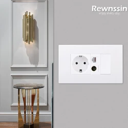 DIY Wall Outlets Module Italy Brazil EU FR Electrical Sockets,HDMI Data USB 3.0,Cat5e CAT6 TV Network Ports,Type C Satellite