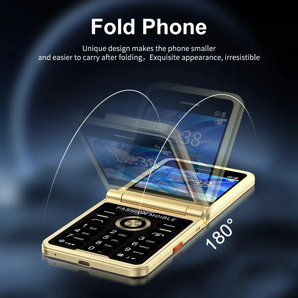 جديد الوجه الهاتف المحمول 4 بطاقة SIM سرعة الاتصال الهاتفي ماجيك صوت مصباح ليد جيب MP3 راديو FM 2.4 "HD شاشة 2G GSM هاتف محمول غير مقفول