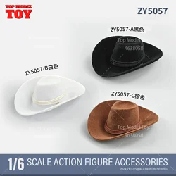 ZYTOYS ZY5057 1/6 Scale Hat Classic Western Cowboy Leather Hat Model 8.5x7x2.5cm for 12'' Male Soldier Action Figure Body Dolls