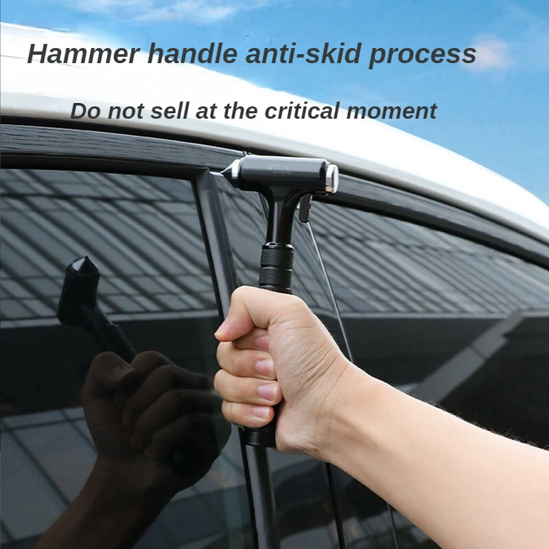 Multifunction Emergency Survival Car Safety Hammer with Hidden Cutter Knife Anti-slip Handle Hammer Window Glass Breaker Tools