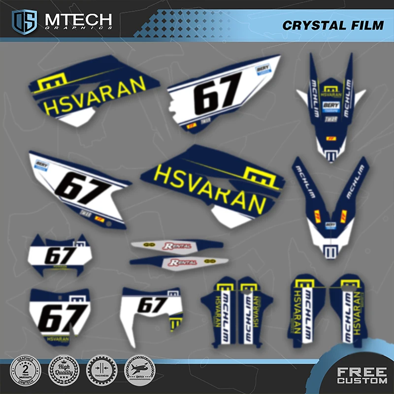 DSMTECH MOTOR Custom Team Graphics Decals Stickers Kit For Husqvarna Decal 14-15 TC FC TX FX FS 14 2015 2016 TE FE 125-450cc 003