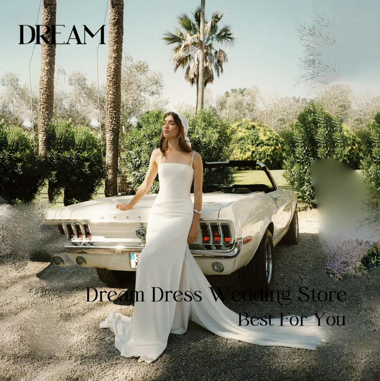Dream Customized Mermaid Strapless Elegant Satin Wedding Dress 2026 Spaghetti Straps Sleeveless Bridal Gowns Vestidos De Novia