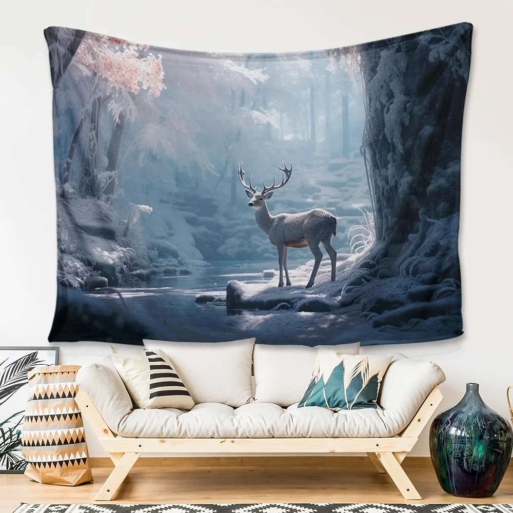 Newly customized deer animal flange velvet blanket decoration portable family bed sheets picnic gifts