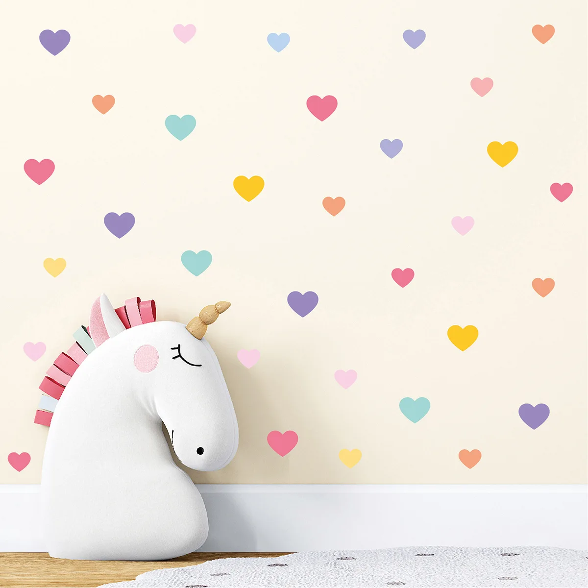 

Cartoon Self-Adhesive Wall Stickers, Colorful Dots Instagram Style Nursery Decor for Kids Room Bedroom Decals