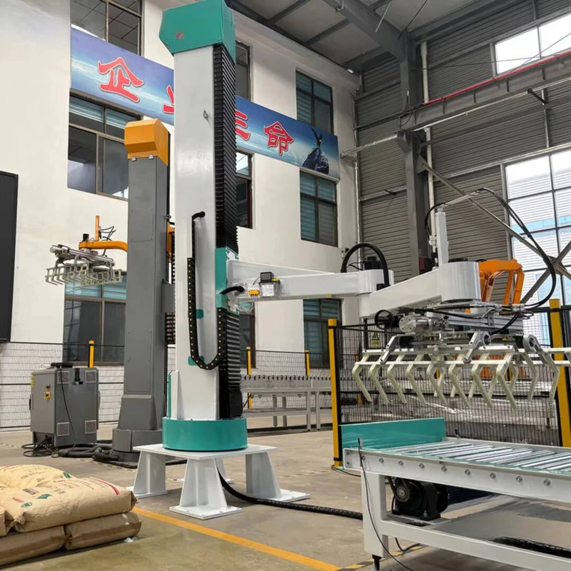 Column Automatic Palletizer High Efficiency Sack Palletizing Machine For Food & Chemical Packaging Line Metal Material
