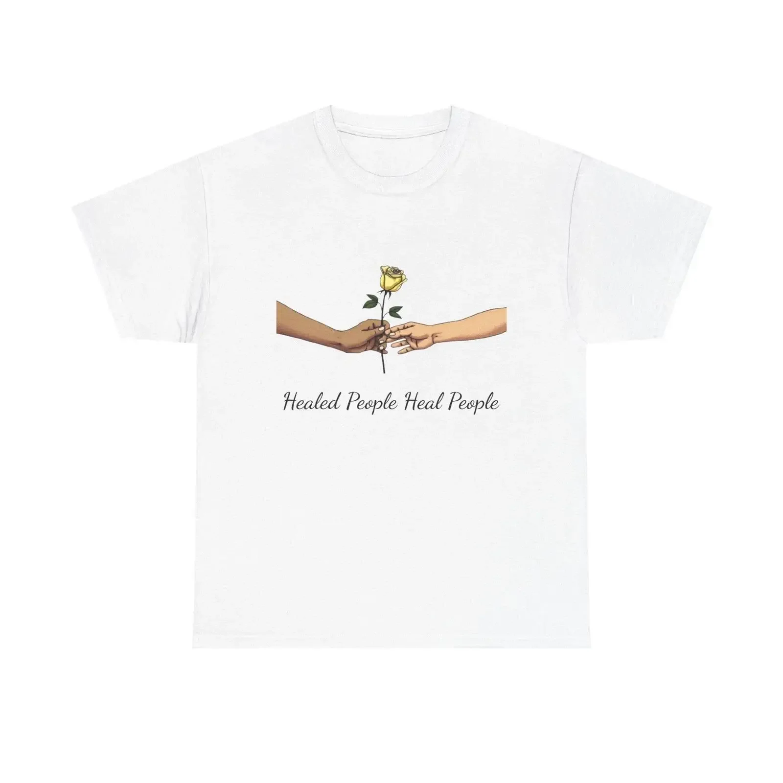 Healed People Heal T Shirt Positive Vibe Inspirational Cotton vintage Washed graphic fashion Versatile Stylish Unisex Stretched